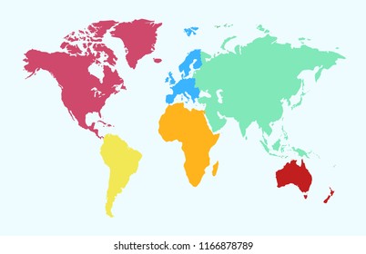 Color world map vector