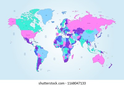 Color world map vector