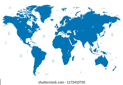 Color world map vector