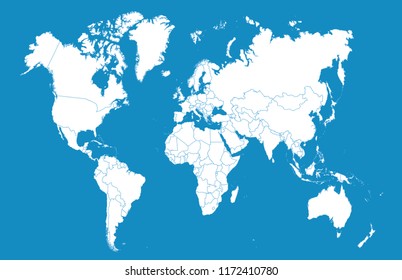 Color world map vector