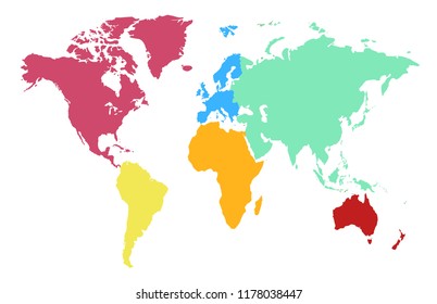 Color World Map Vector Stock Vector (Royalty Free) 1178038447 ...