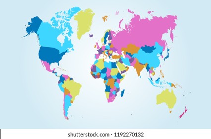 Color world map vector