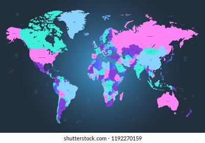 Color world map vector