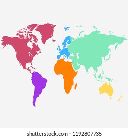 Color World Map Vector Stock Vector (Royalty Free) 1043841715