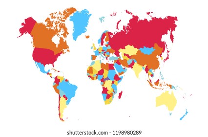 Color world map vector