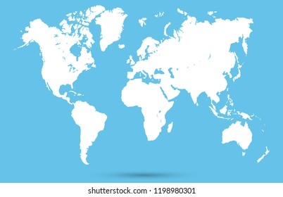 Highly Detailed Political World Map Blue Stock Vector (Royalty Free ...