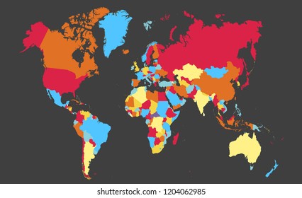 Color world map vector