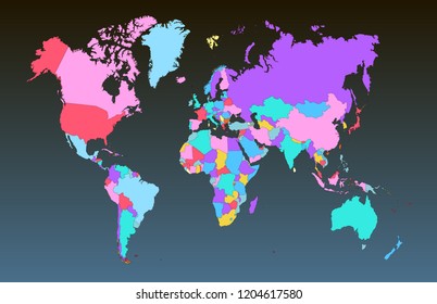 Color world map vector