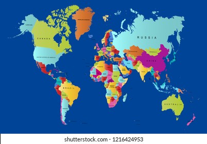 Color world map vector
