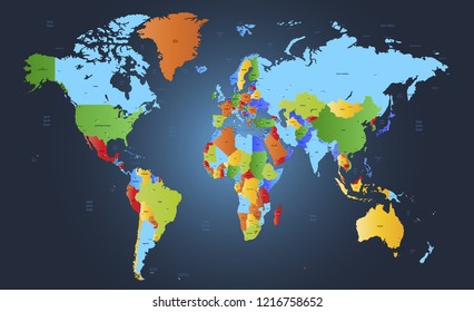 Color world map vector