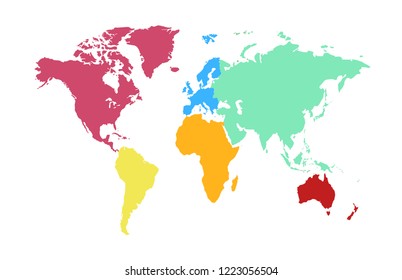 Color world map vector