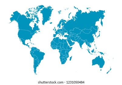 Color world map vector