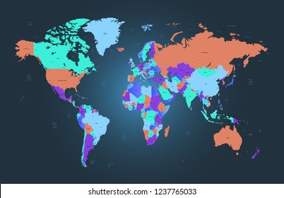 Detailed Map World All Worlds Currencies Stock Photo (Edit Now) 309648389