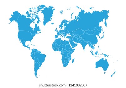 Color world map vector