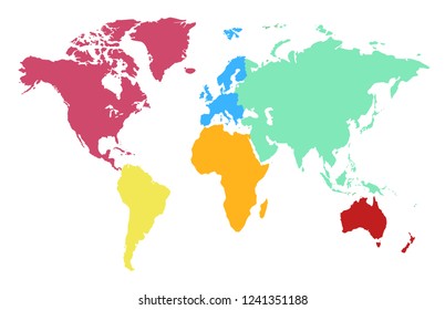 Color world map vector