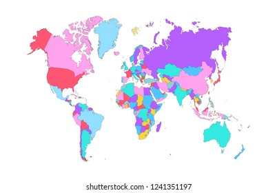 Color world map vector