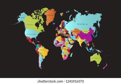 Color world map vector