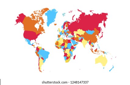 Color world map vector