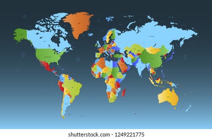 Color world map vector