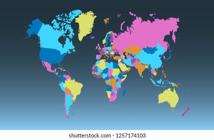 Color world map vector