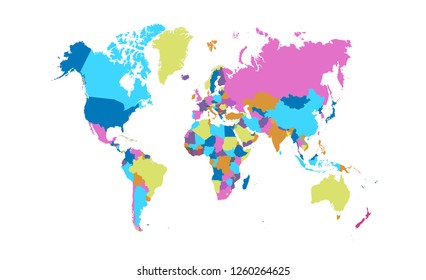 Color world map vector