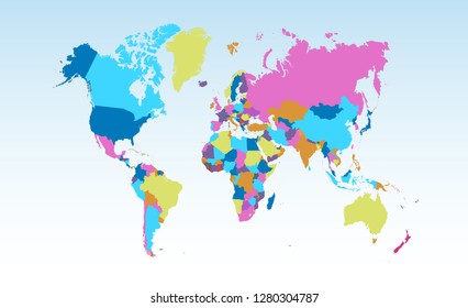 Color world map vector