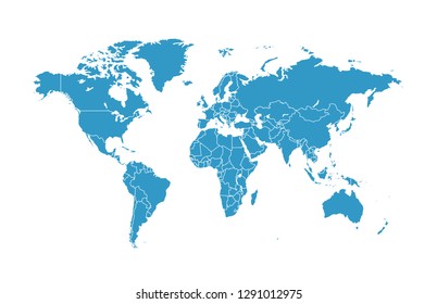 Color world map vector