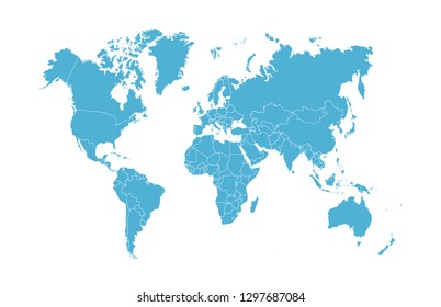 Color world map vector