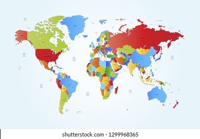 Color world map vector