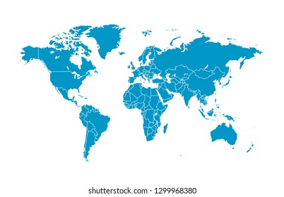 Color world map vector