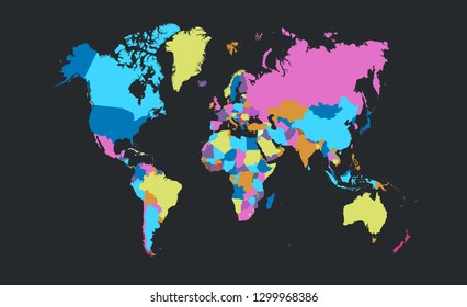Color world map vector