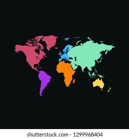 Color world map vector