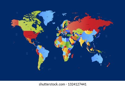 Color world map vector