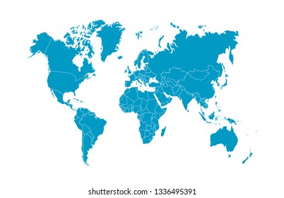Color world map vector
