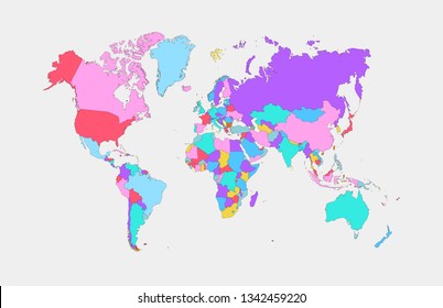 Color world map vector