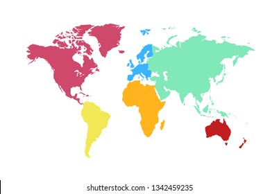 Color world map vector