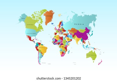 Color world map vector
