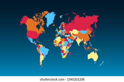 Color world map vector