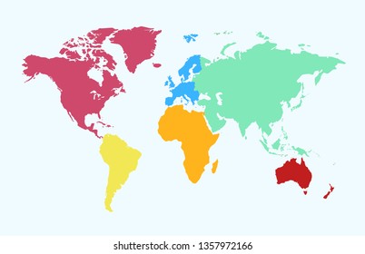 Color world map vector