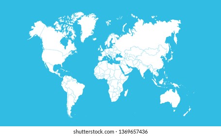 Color world map vector