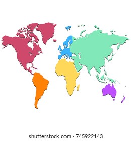 Color world map vector