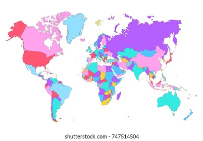 Color world map vector