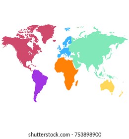 Color world map vector