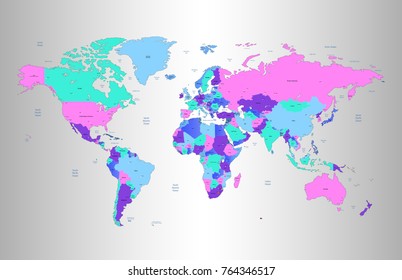 color world map vector