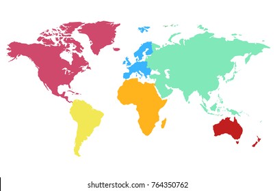 color world map vector