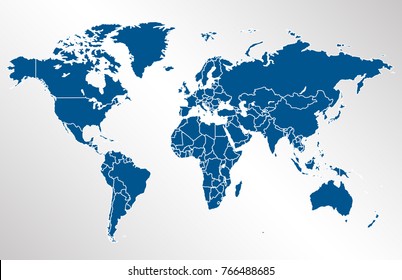 color world map vector