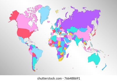 color world map vector