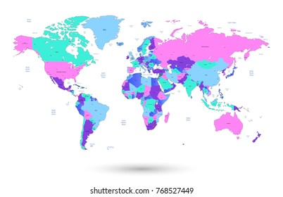 color world map vector