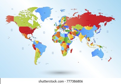 World Map All Countries Separate Layers Stock Vector (Royalty Free ...