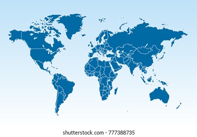 color world map vector